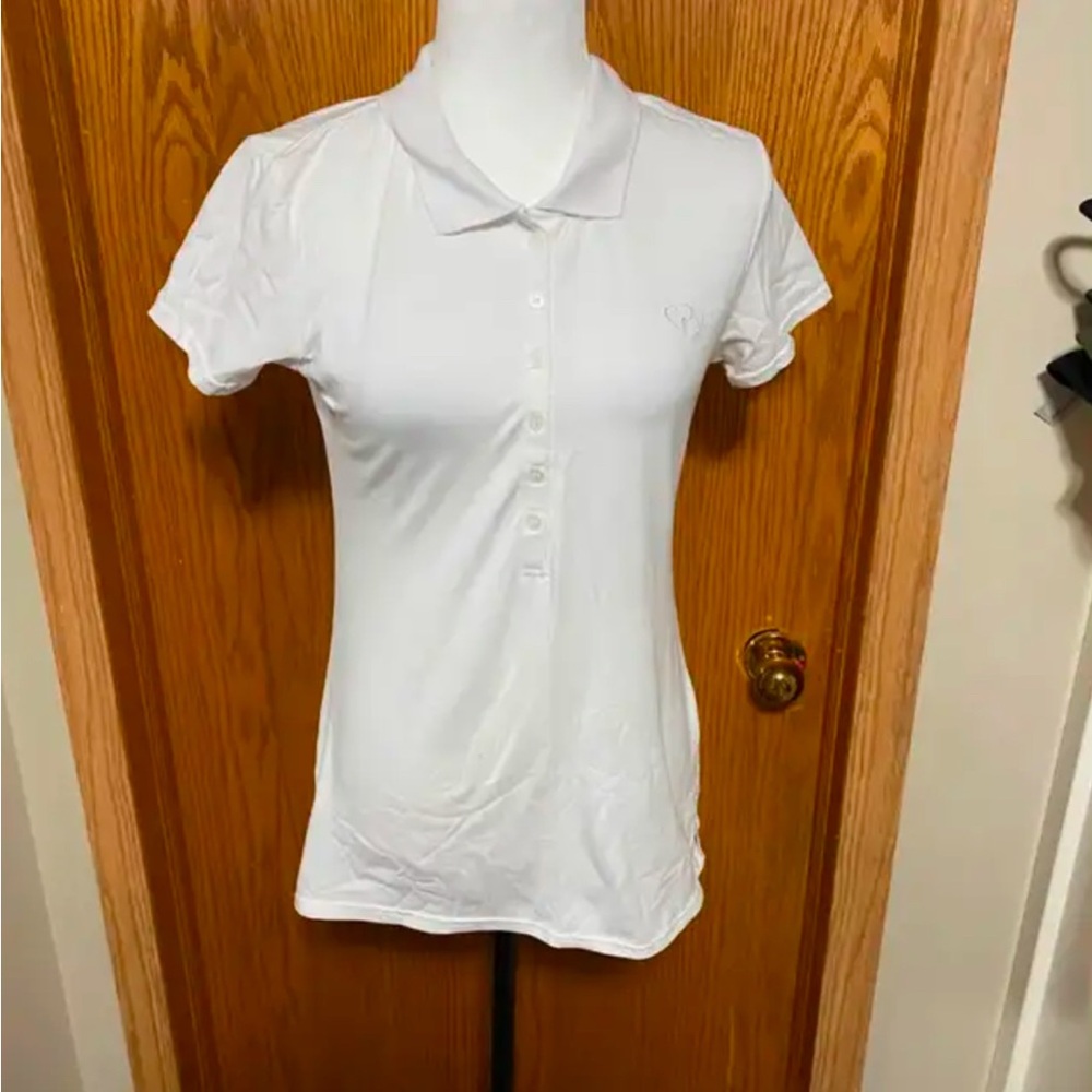 Half Button down white collar top